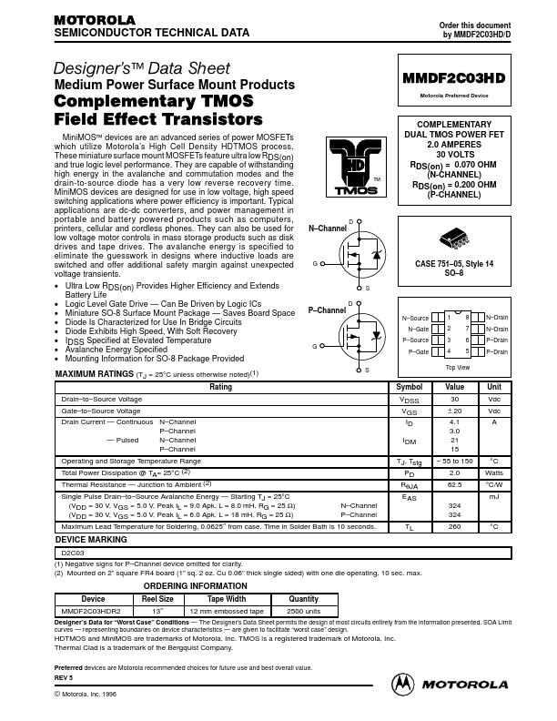 MMDF2C03HD Datasheet Preview