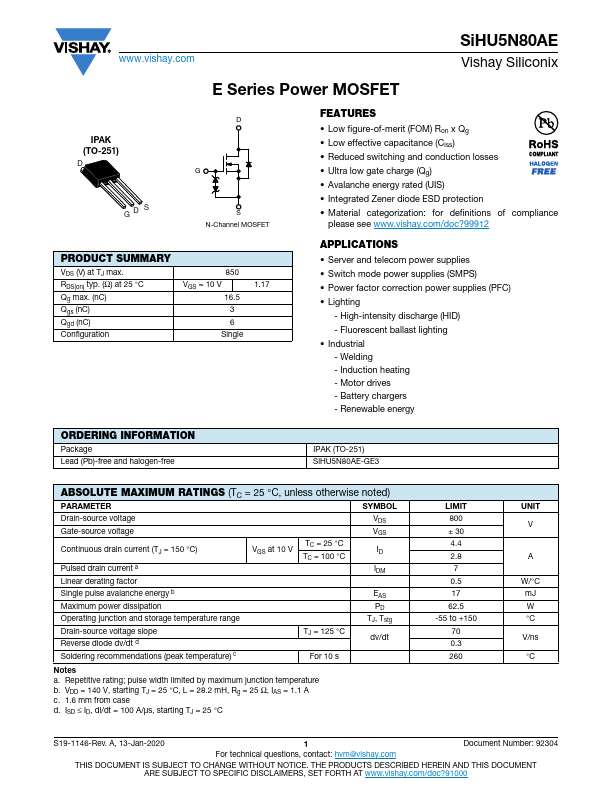 SiHU5N80AE