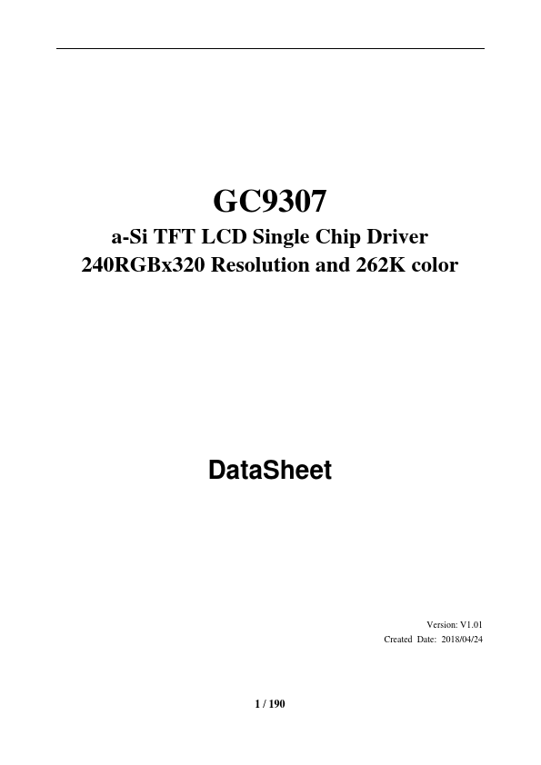 GC9307 Datasheet Preview