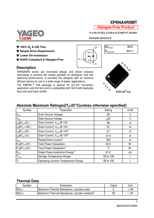 XP6NA4R0MT Datasheet Preview