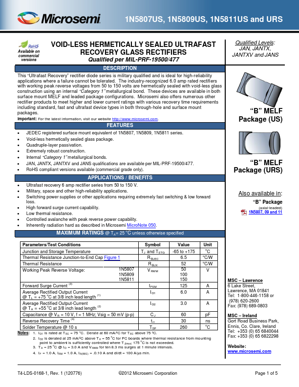 1N5811US Datasheet Preview