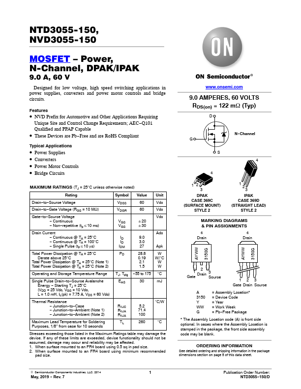NTD3055-150 Datasheet Preview
