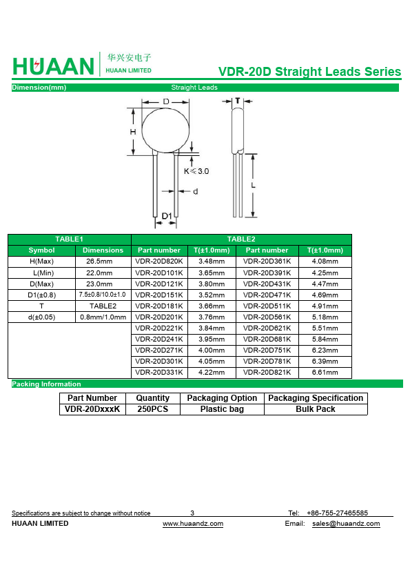 VDR-20D621KEC