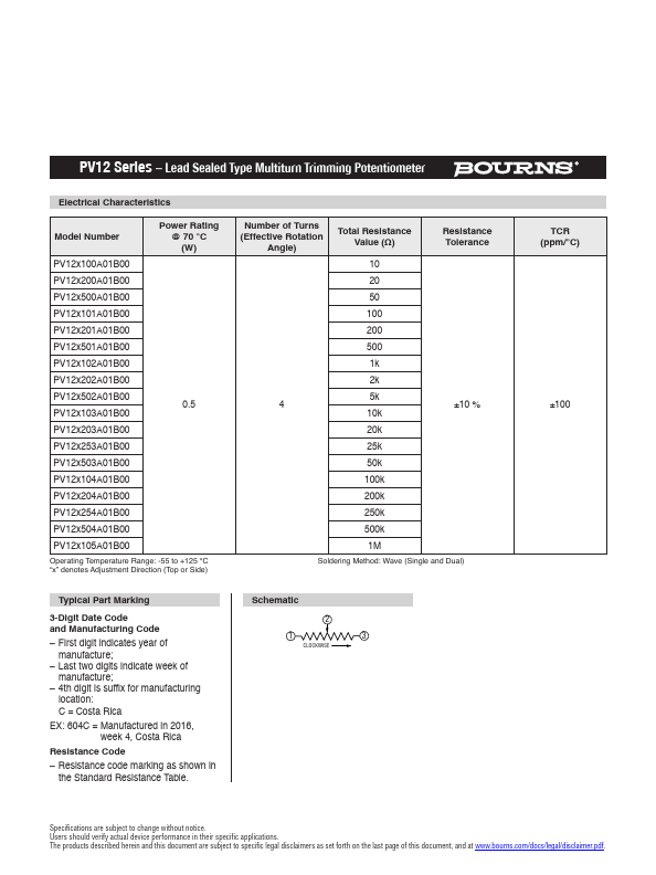 PV12P501A01B00 Datasheet Preview