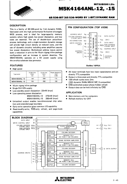 M5K4164ANL-15