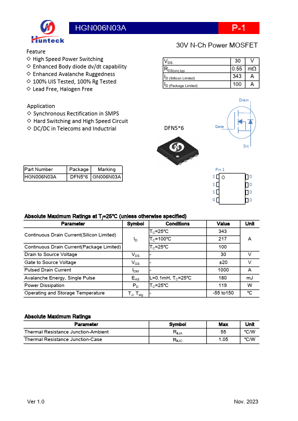 HGN006N03A Datasheet Preview