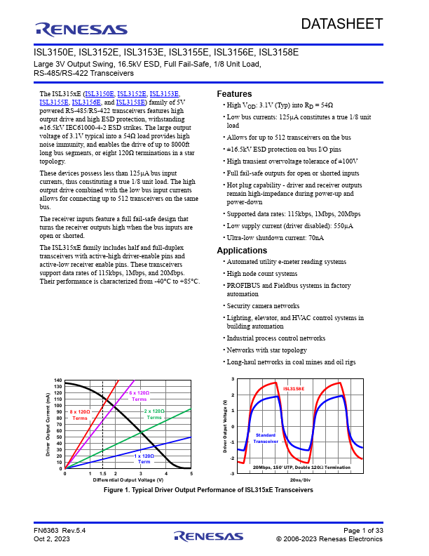 ISL3155E Datasheet Preview