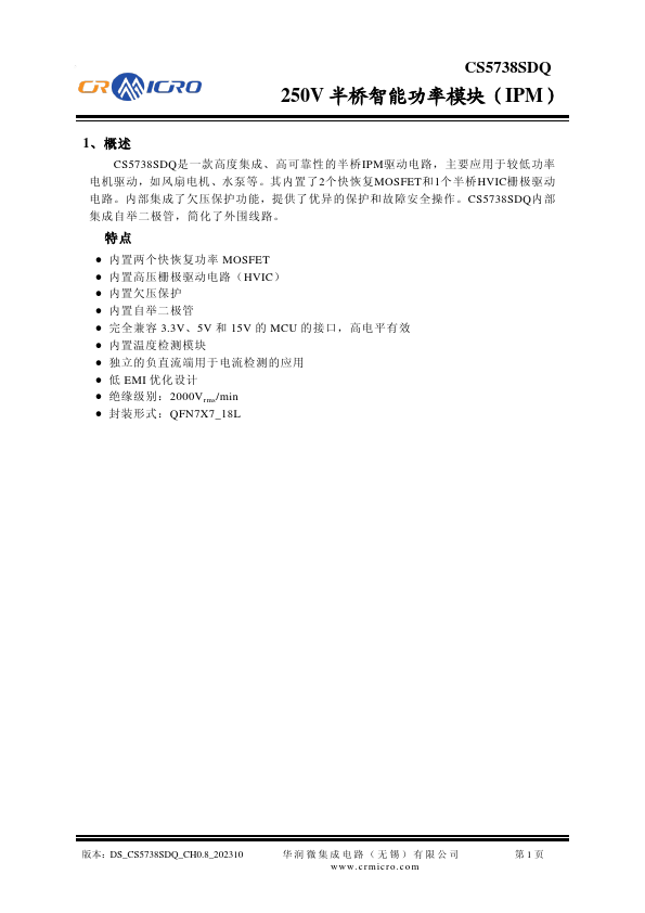 CS5738SDQ Datasheet Preview