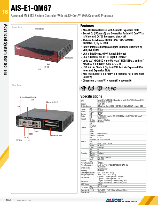 AIS-E1-QM67 Datasheet Preview