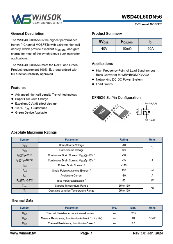 WSD40L60DN56 Datasheet Preview