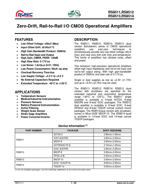RS8512 Datasheet Preview