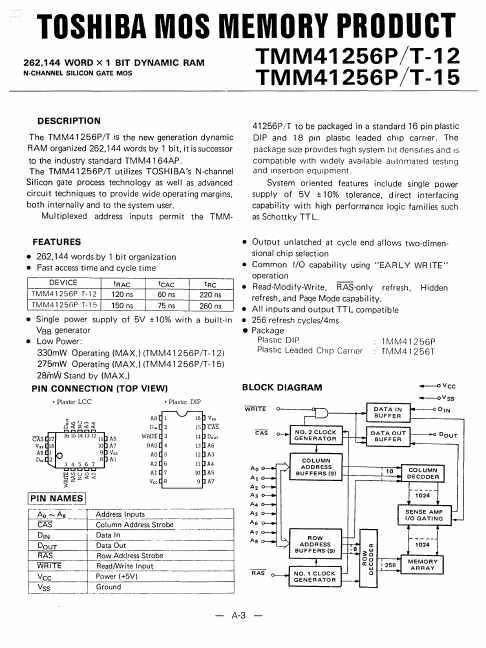 TMM41256T-15