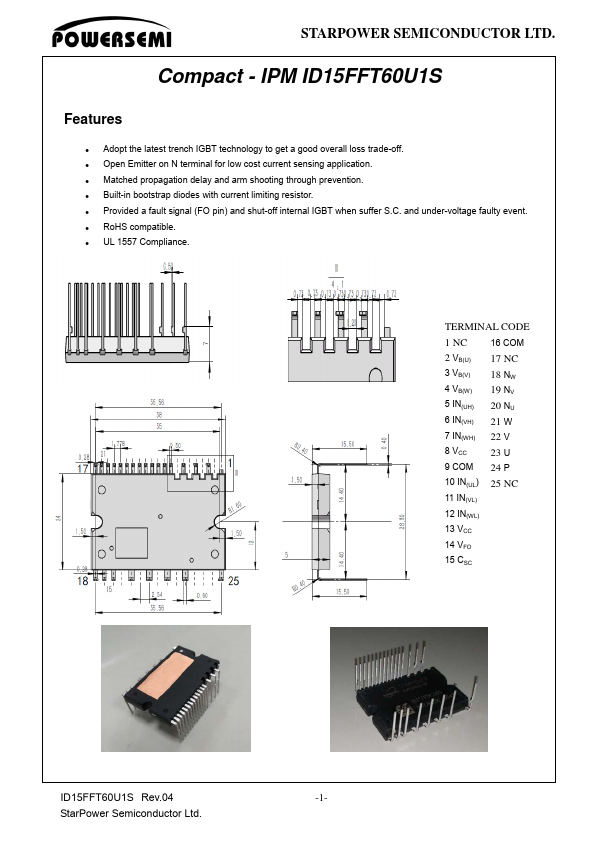ID15FFT60U1S Datasheet Preview
