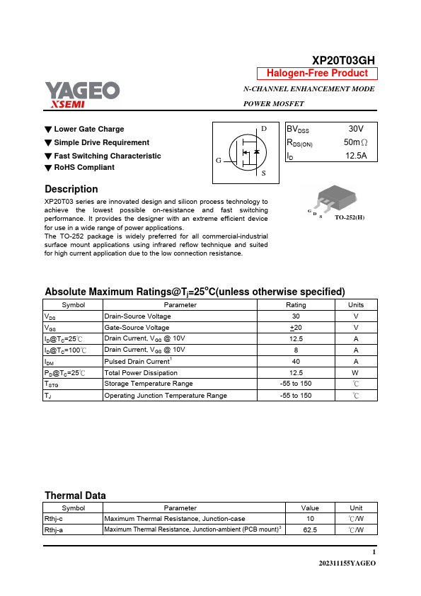 XP20T03GH Datasheet Preview