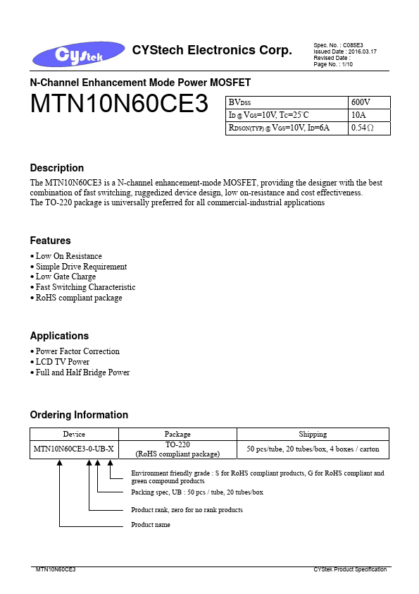 MTN10N60CE3