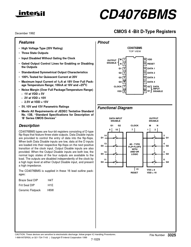 CD4076BMS