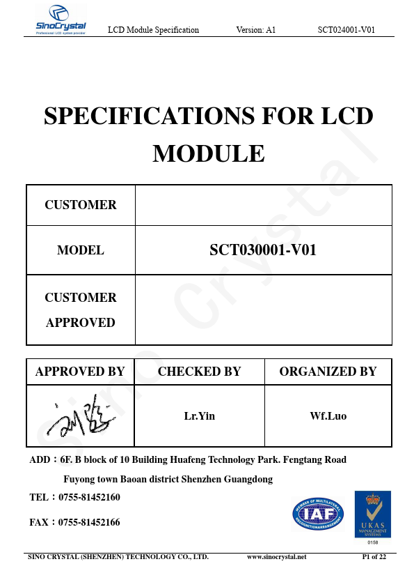 SCT030001-V01 Datasheet Preview