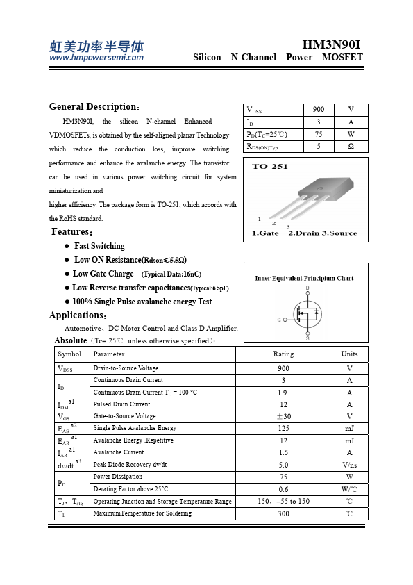 HM3N90I Datasheet Preview