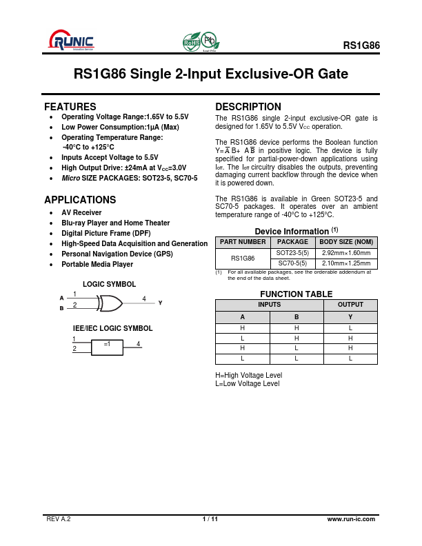 RS1G86 Datasheet Preview