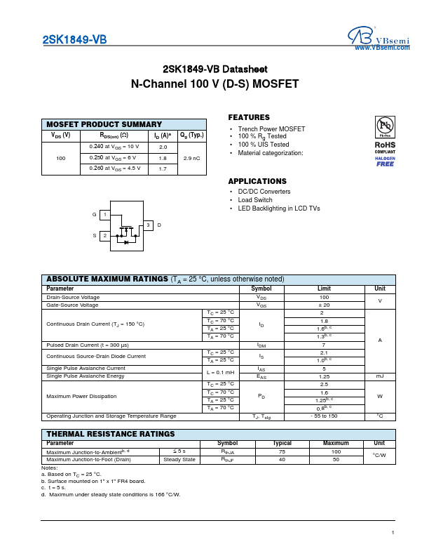 2SK1849 Datasheet Preview