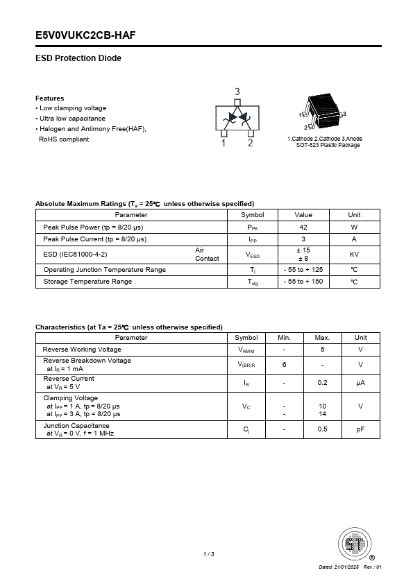 E5V0VUKC2CB-HAF Datasheet Preview