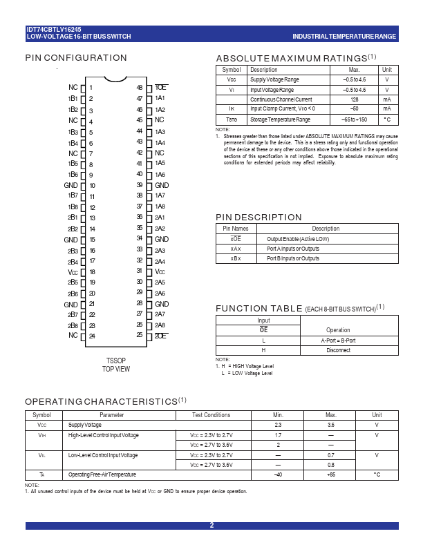 IDT74CBTLV16245