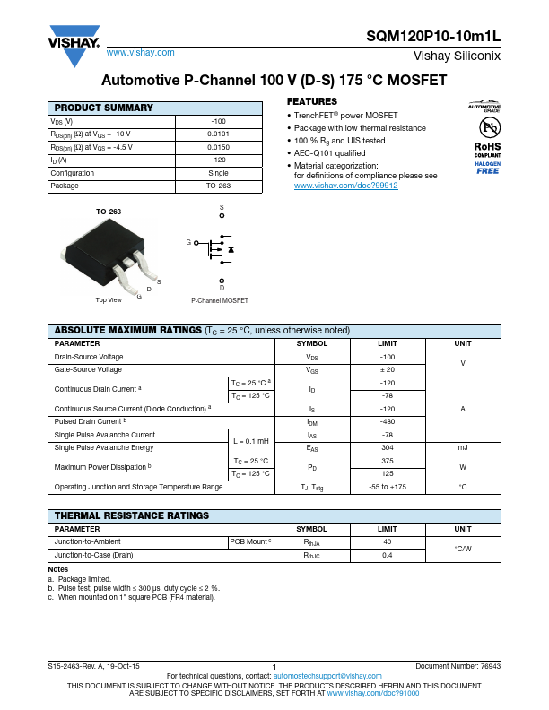 SQM120P10-10m1L