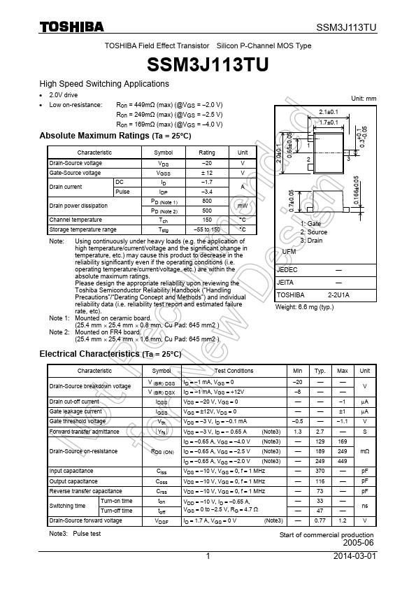 SSM3J113TU