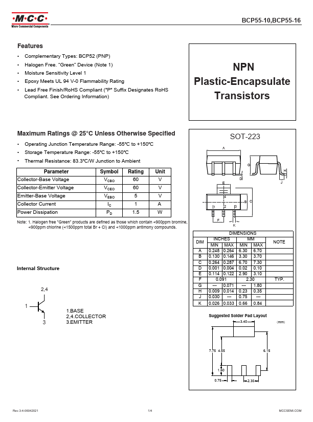 BCP55-10 Datasheet Preview