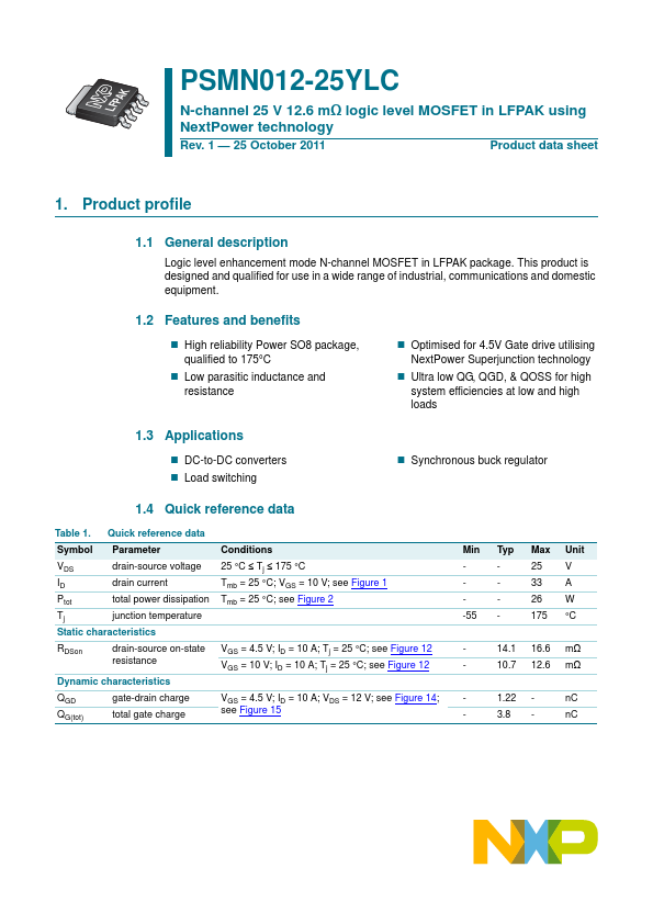 PSMN012-25YLC