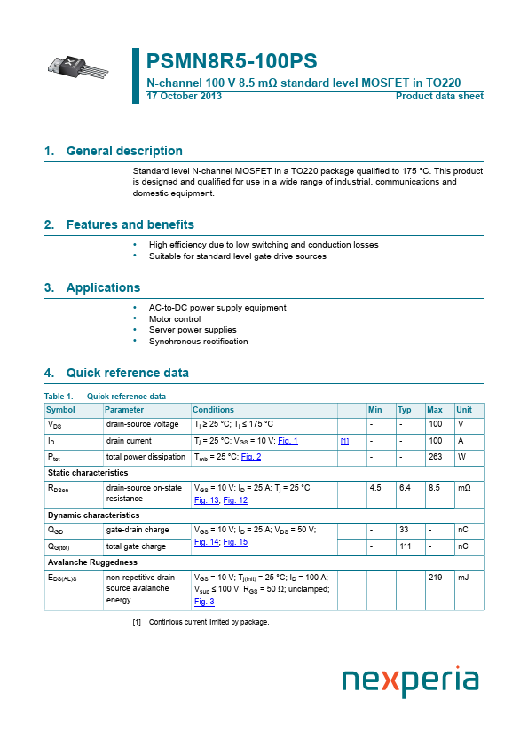 PSMN8R5-100PS