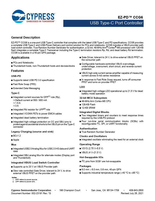 CCG6 Datasheet Preview