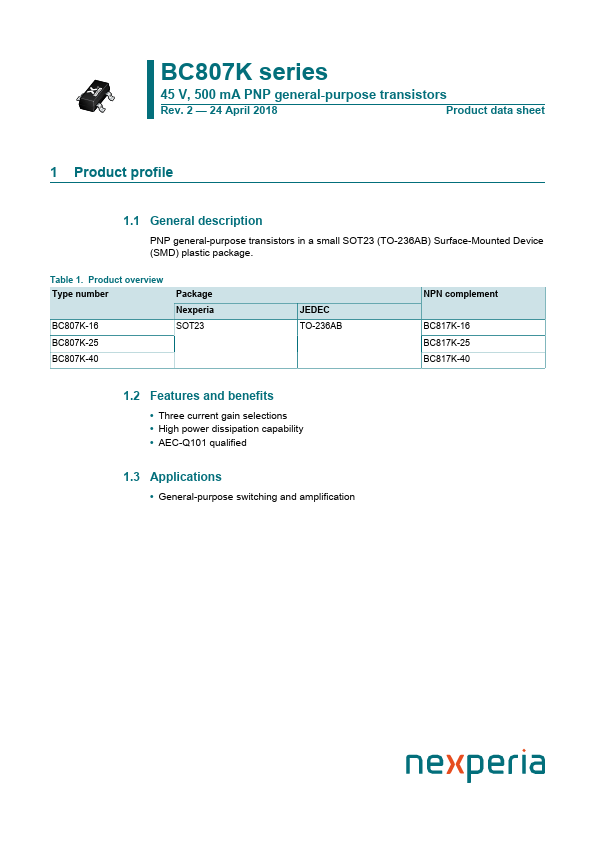 BC807K-25 Datasheet Preview