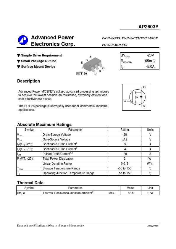 AP2603Y