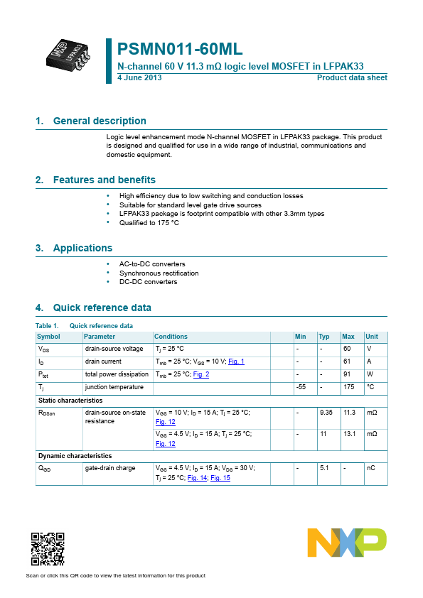 PSMN011-60ML