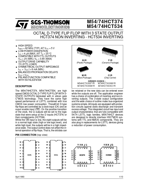 M74HCT374