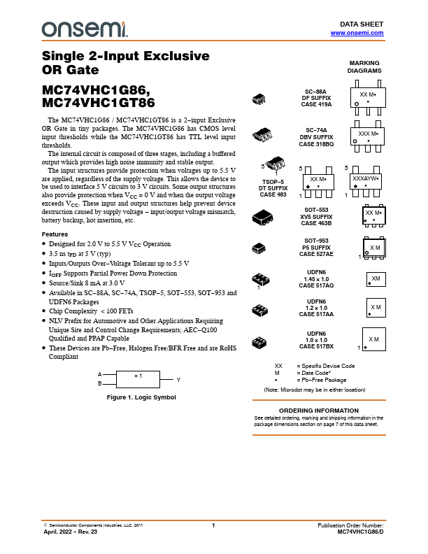 MC74VHC1G86