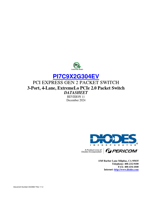 PI7C9X2G304EV Datasheet Preview