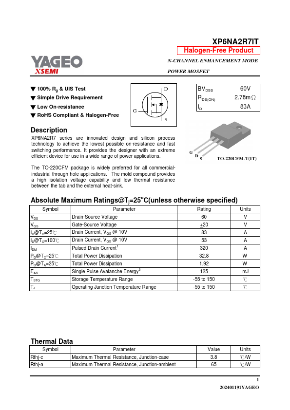 XP6NA2R7IT Datasheet Preview