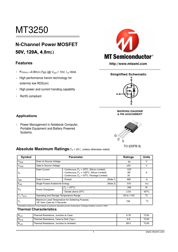 MT3250 Datasheet Preview