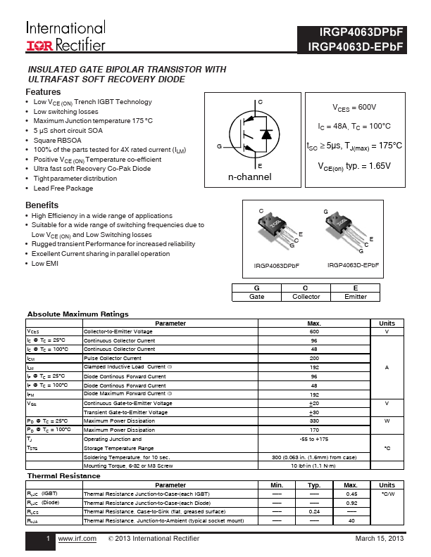 IRGP4063D-EPBF