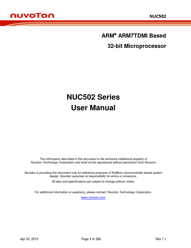 NUC502 datasheet page 1 preview