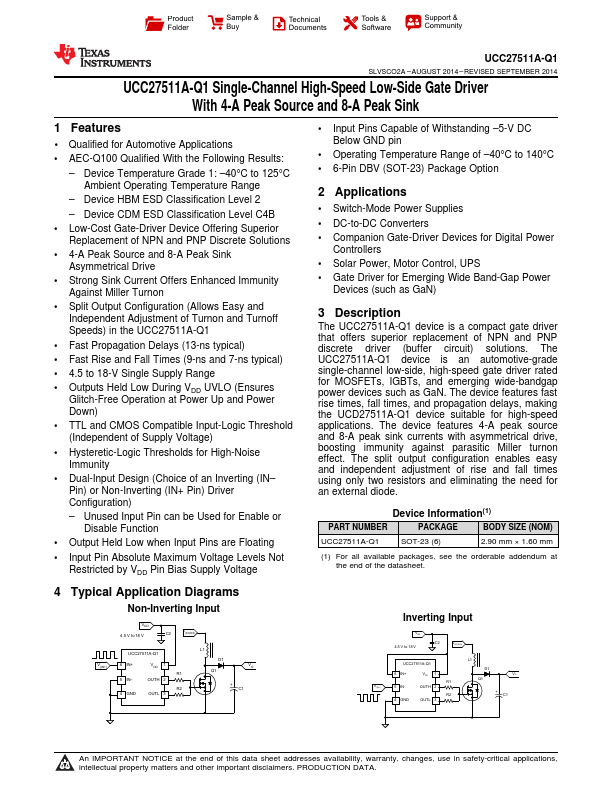 UCC27511A-Q1