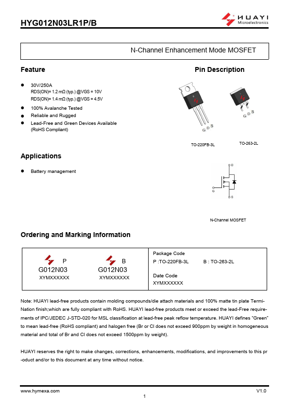 HYG012N03LR1P Datasheet Preview