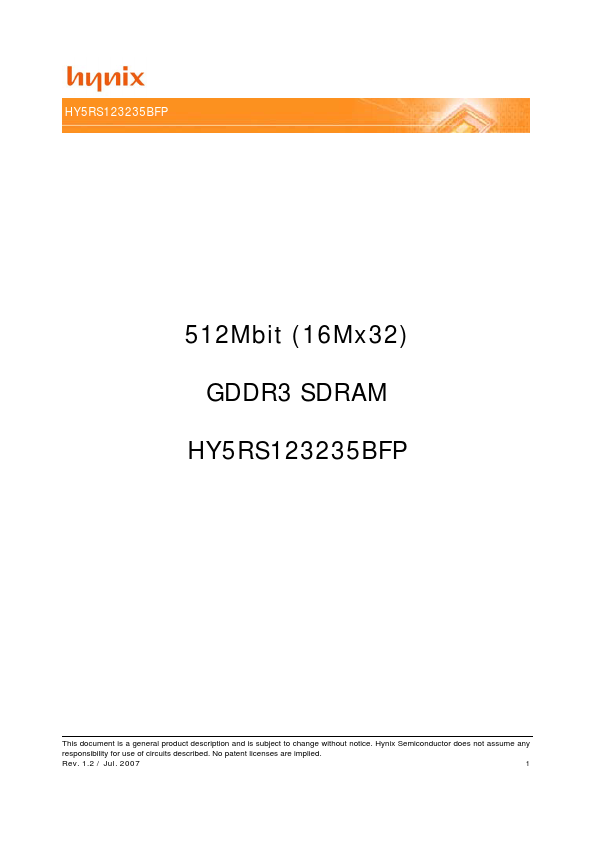 HY5RS123235BFP Datasheet Preview