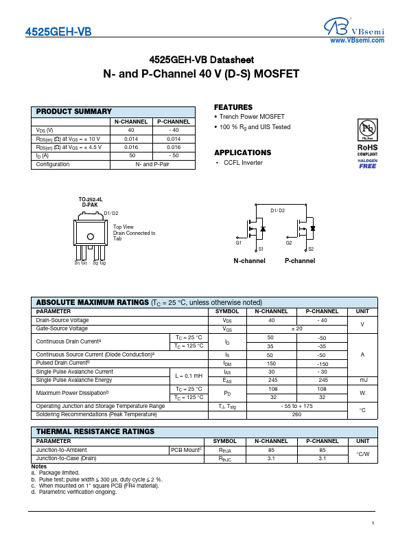 4525GEH Datasheet Preview