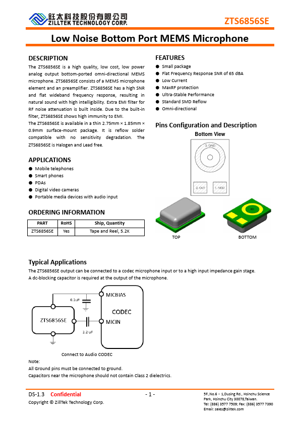 ZTS6856SE Datasheet Preview