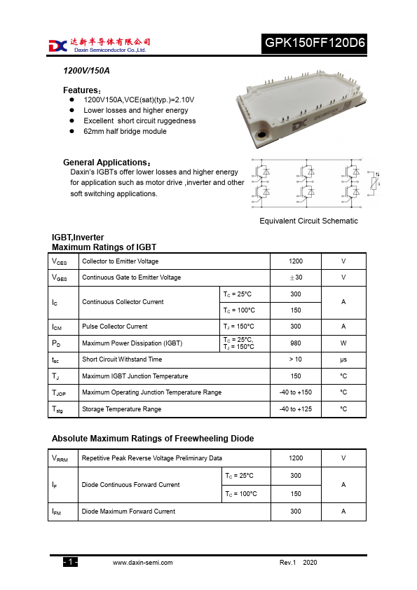 GPK150FF120D6 Datasheet Preview