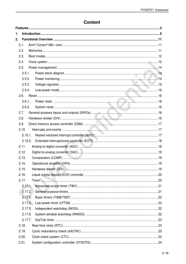 PY32F071 page 3 preview