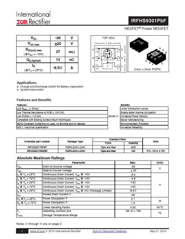 IRFHS9301PBF